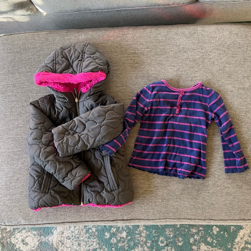 Winter bundle, soft lined coat, comfy long sleeve
